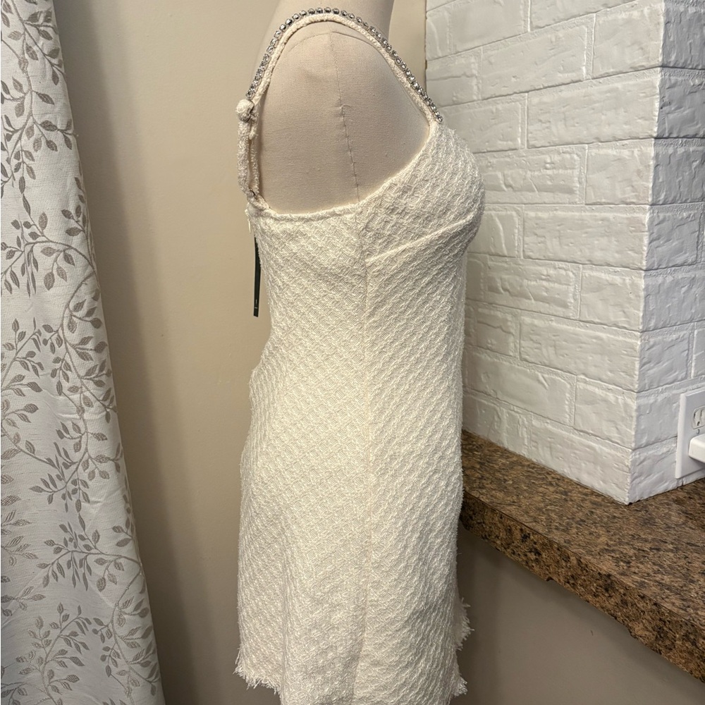 Elegant Cream Lulus tweed Dress women’s small - Picture 3 of 10